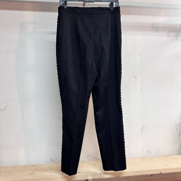Milly black floral design side wool dress pants size 6 women’s - Picture 4 of 7